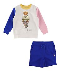 Polo Ralph Lauren Sweatshirt/Sweatshorts - Titta Hill - Vit/Blå