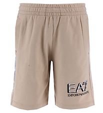 EA7 Sweat Shorts - Oxford Tan w. Silver