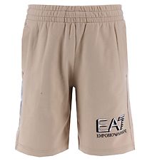 EA7 Sweatshorts - Oxford Tan m. Silber