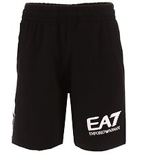 EA7 Shorts en Molleton - Noir av. Blanc