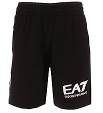 EA7 Sweatshorts - Schwarz m. Wei