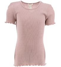 Minimalisma T-shirt - Silk/Cotton - Flower - Dusty Rose