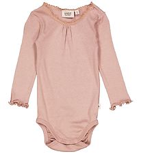 Wheat Bodysuit æ/s - Rib - Lace - Rose Dawn