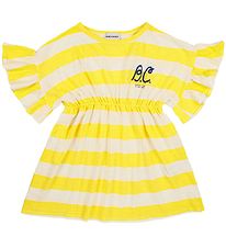 Bobo Choses Dress - Yellow Stripes Ruffle - Yellow/White