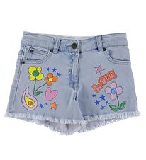 Stella McCartney Kids Shorts - Denim - Lichtblauw m. Print