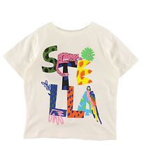 Stella McCartney Kids Stuttermabolur - Hvítur M. Prentað