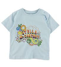 Stella McCartney Kids Stuttermabolur - Blár M. Prentað