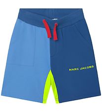 Little Marc Jacobs Sweat Shorts - Blue/Light Blue w. Neon Yellow