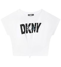 DKNY T-shirt - Cropped - White w. Logo