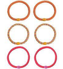 Kknekki Elastics - 6-Pack - Slim - Pink/Orange