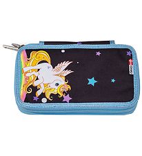 Jeva Pencil Case w. Contents - Twozip - Golden Unicorn