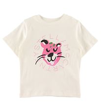Stella McCartney Kids T-Shirt - Wit/Roze m. Leopard