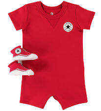Set Converse - Barboteuse d'Été/Chaussettes - Rouge/Blanc