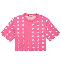 Marni T-Shirt - Bijgesneden - Roze m. Wit