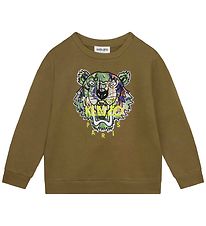 Kenzo Sweat-shirt - Vert Militaire av. Tigre