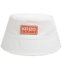 Kenzo Bucket Hat - White w. Orange