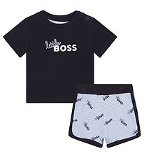 BOSS Gift Box - T-shirt/Shorts - Navy/Blue Striped