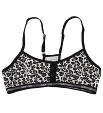 Say-So Top - Grau Meliert m. Leopard