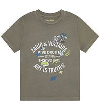 Zadig & Voltaire T-shirt - Kaki Clair w. Print