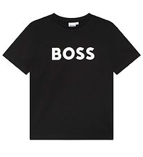 BOSS Stuttermabolur - Svart M. Hvítur