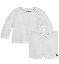 Calvin Klein Gjafabox - Blússa/Stuttbuxur - Prjónað - Ghost Grey