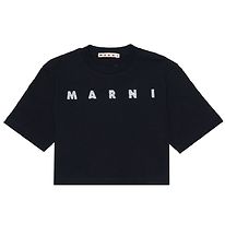 Marni T-Shirt - Bijgesneden - Zwart m. Pailletten