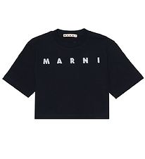 Marni T-Shirt - Kurz geschnitten - Schwarz m. Pailletten