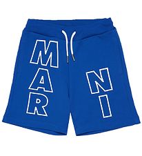 Marni Shorts en Molleton - Bleu av. Blanc