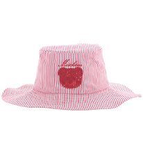 Moschino Bucket Hat - Pink/White Striped w. Logo