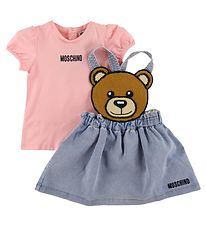 Moschino T-shirt/Spencer - Denim - Pink/Blue w. Logo