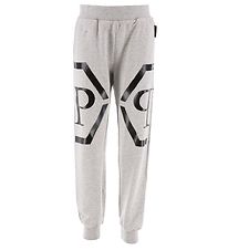 Philipp Plein Sweatpants - Grey Melange w. Black