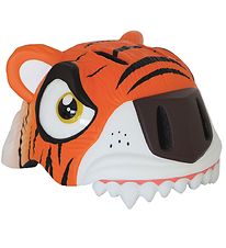 Crazy Safety Bicycle Helmet w. Light - Tiger - Orange