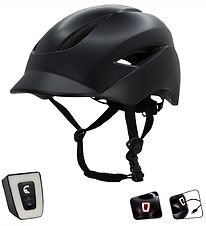 Crazy Safety Bicycle Helmet w. Light - Aero - Matt Black