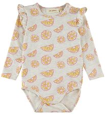 Soft Gallery Bodysuit /s - SgFifi - Oranges - Light Grey Melang