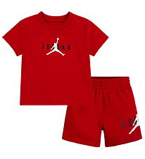 Jordan T-Shirt/Shorts en Molleton - Rouge gymnase