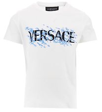 Versace T-Shirt - Wit m. Blauw/Zwart