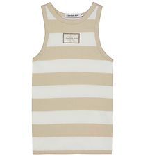 Calvin Klein Tanktop - Rib - Bright White/Classic+ Beige