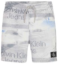 Calvin Klein Sweat Shorts - TV Print - Jogger - Blue/Grey
