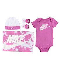 Nike Gift Box - Bodysuit s/s/Beanie/Socks/Blanket - Active Fuchs