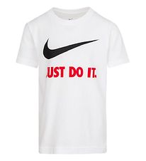 Nike Stuttermabolur - Hvítt/Rautt