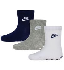 Nike Socks - Core Futura Gripper - 3-Pack - Grey/White/Navy