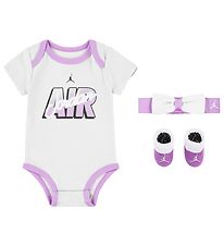 Jordan Gift Box - 3-Pack - Bodysuit s/s/Headband/Booties - Purpl