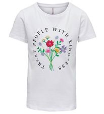 Kids Only T-Shirt - KogEmma - Bright White/Blumenstrau