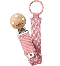 Bibs Dummy Clip - Wicker - Dusty Pink/Baby Pink