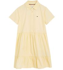Tommy Hilfiger Kleid - Gestuftes Hemdkleid - Lemon Zest