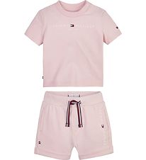 Tommy Hilfiger Set - T-Shirt/Shorts - Essential - Zwak Roze