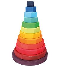Grimms Wooden Toy - Stacking Tower - 12 Parts - Multicolour
