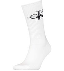Calvin Klein Sokker - Rib - Hvit m. Logo