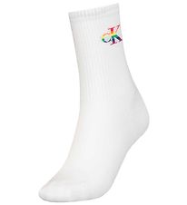 Calvin Klein Chaussettes - Rib - Fiert - Blanc av. Logo