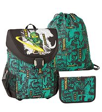 LEGO Ninjago School Bag Set - Black/Green